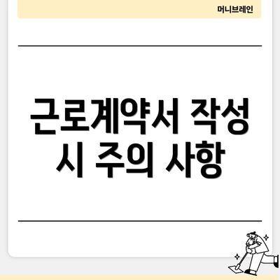 근로계약서 작성 시 주의 사항