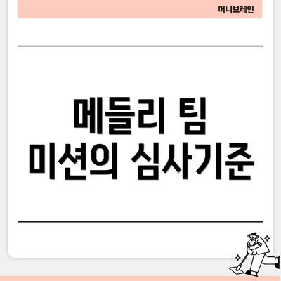메들리 팀 미션의 심사기준
