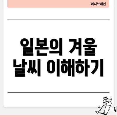 일본의 겨울 날씨 이해하기