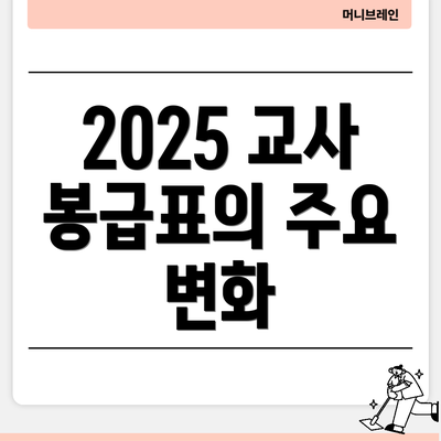 2025 교사 봉급표의 주요 변화