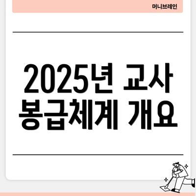 2025년 교사 봉급체계 개요