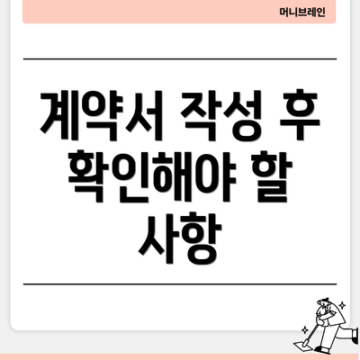 계약서 작성 후 확인해야 할 사항