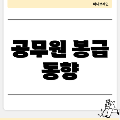 공무원 봉급 동향