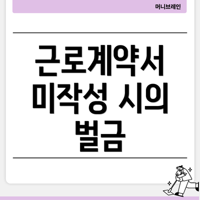 근로계약서 미작성 시의 벌금
