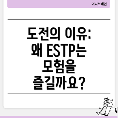 도전의 이유: 왜 ESTP는 모험을 즐길까요?