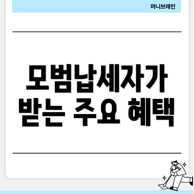 모범납세자가 받는 주요 혜택