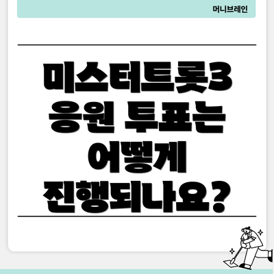 미스터트롯3 응원 투표는 어떻게 진행되나요?