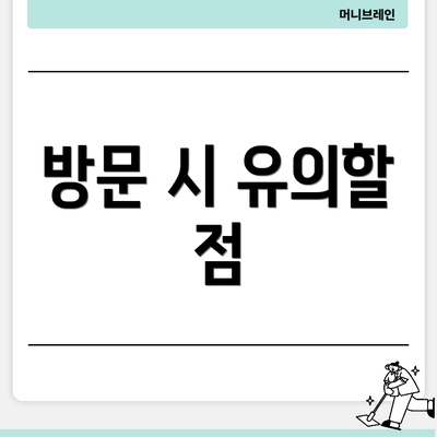 방문 시 유의할 점