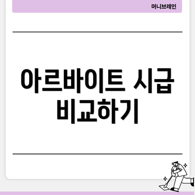 아르바이트 시급 비교하기
