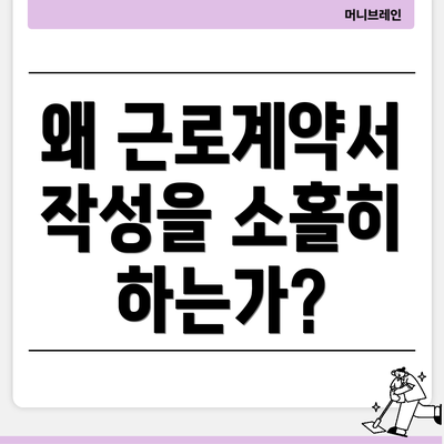 왜 근로계약서 작성을 소홀히 하는가?