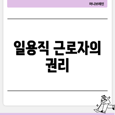 일용직 근로자의 권리
