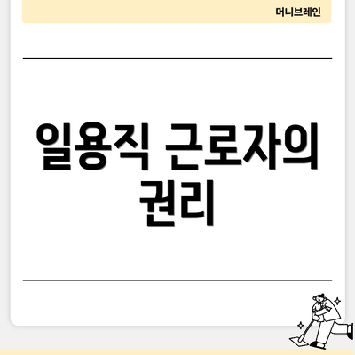 일용직 근로자의 권리