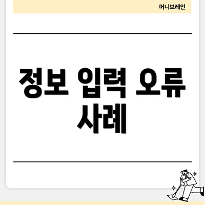 정보 입력 오류 사례