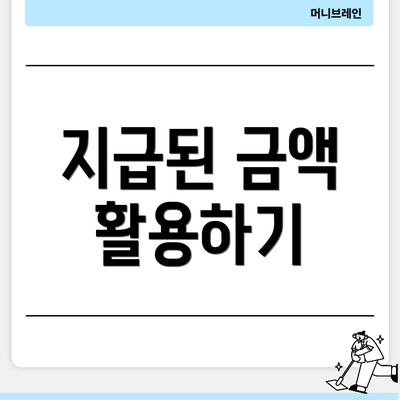 지급된 금액 활용하기