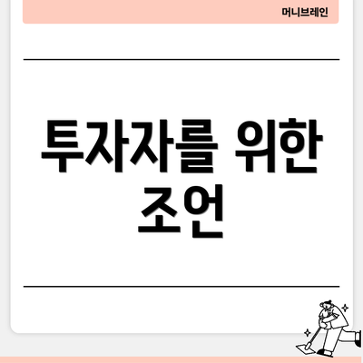 투자자를 위한 조언