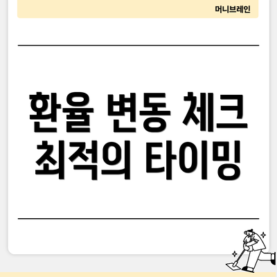 환율 변동 체크 최적의 타이밍